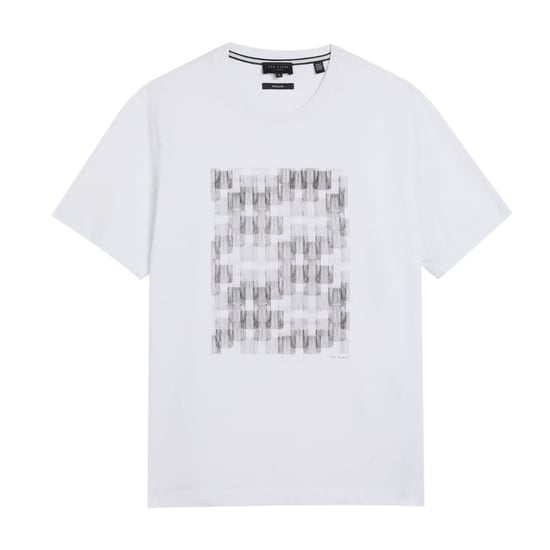 Ted Baker Tessman Box Bedrukt Wit T-shirt - Image 1