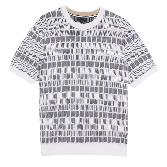 Ted Baker Srevel Regular Jacquard White T-shirt - Image 1