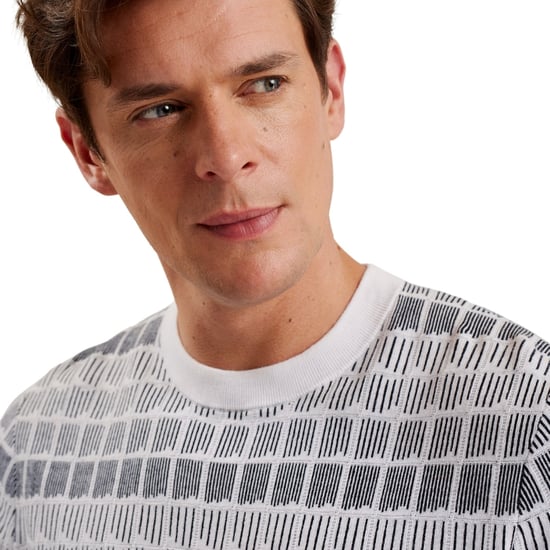 Ted Baker Srevel Regular Jacquard White T-shirt - Image 5