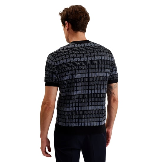 Ted Baker Srevel Regular Jacquard Black T-shirt - Image 3