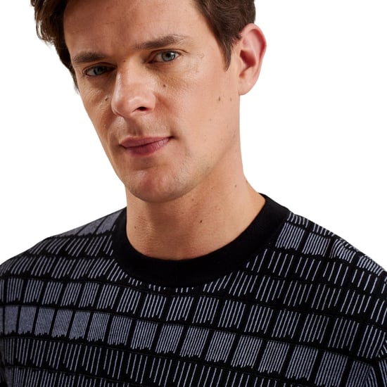 Ted Baker Srevel Regular Jacquard Black T-shirt - Image 5