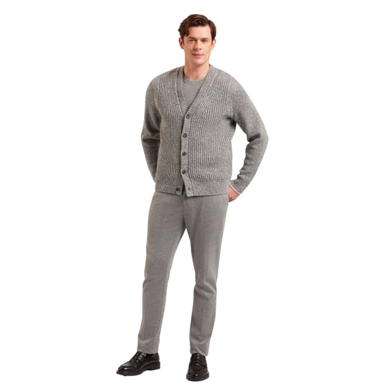 Ted Baker Alman Geribbeld Grijs Vest Met Knoopsluiting - Image 3