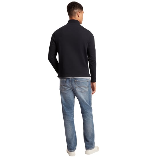 Ted Baker Crabtre Branded Honeycomb Trim Navy Quarter Zip - Image 4