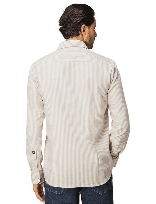 State of Art overhemd beige gestreept semi-wide collar - Image 2