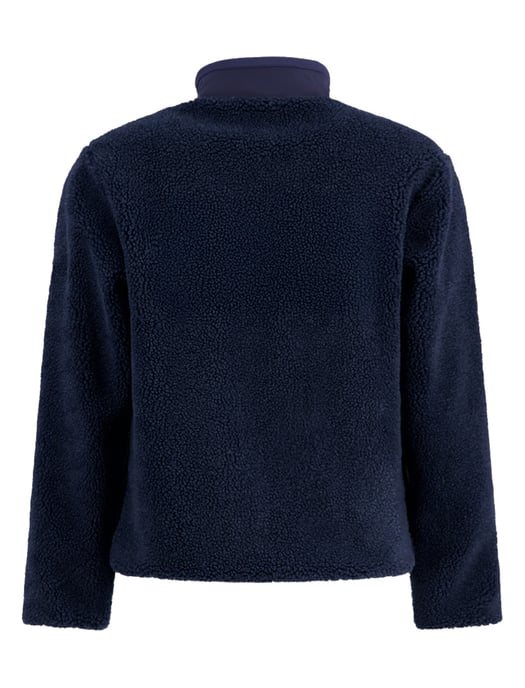 A Fish Named Fred fleece jas donkerblauw effen - Image 2