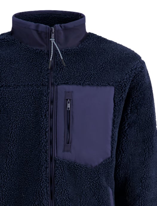 A Fish Named Fred fleece jas donkerblauw effen - Image 3