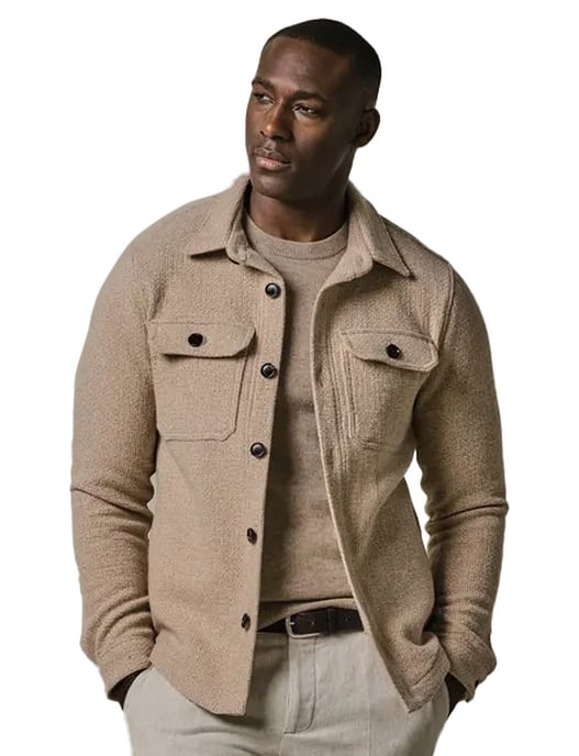 Overshirt Profuomo beige dubbele borstzakken - Image 1