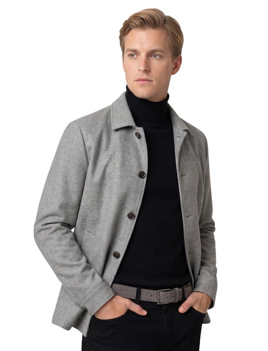 Overshirt Profuomo grijs 100% wol - Image 1