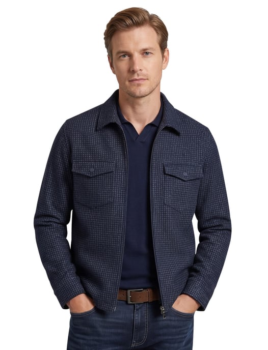 Overshirt Blue industry donkerblauw geprint - Image 1
