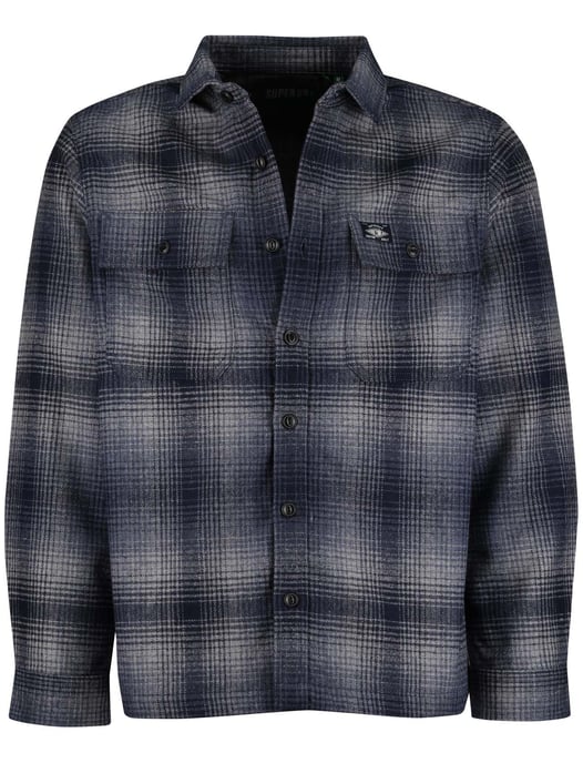 Superdry overshirt navy geprint polyester - Image 1