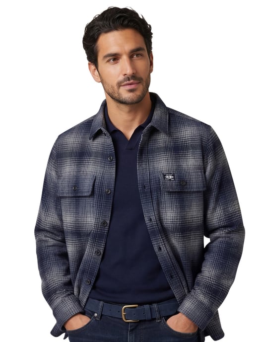 Superdry overshirt navy geprint polyester - Image 2