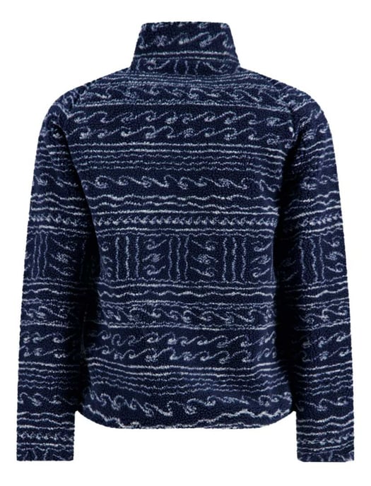A Fish Named Fred fleece jas geprint donkerblauw - Image 2