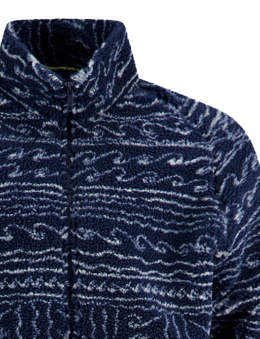 A Fish Named Fred fleece jas geprint donkerblauw - Image 3