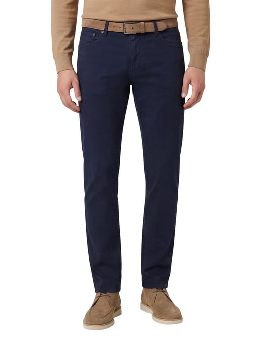 Pantalon Brax Chuck donkerblauw effen katoen - Image 1