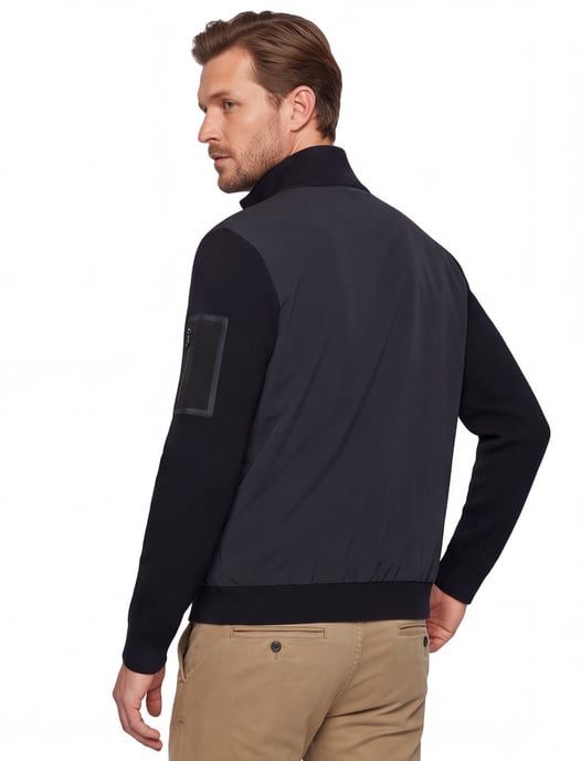 vest Boss Green  donkerblauw effen met wol - Image 2