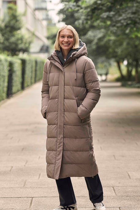 'Comfort Cloud' Women's Coat Water Resistant Padded Jacket Taupe - Image 2