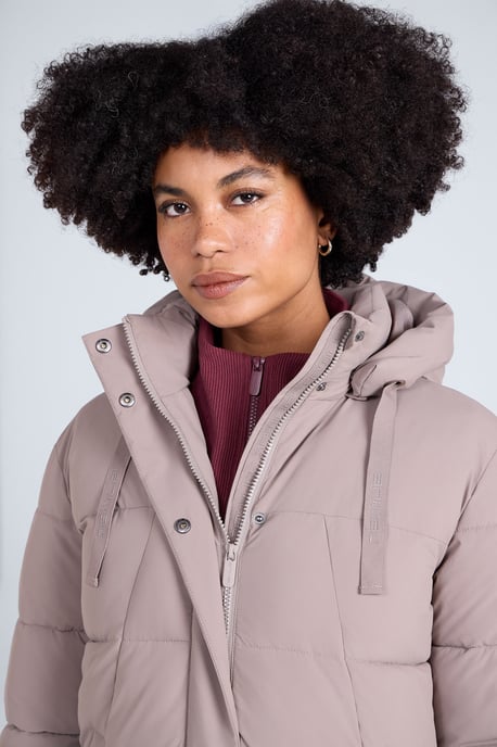 'Comfort Cloud' Women's Coat Water Resistant Padded Jacket Taupe - Image 4