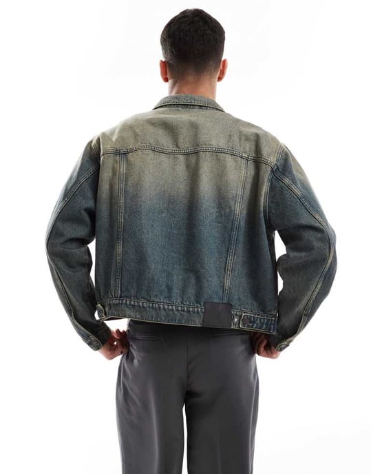 Cotton On grunge denimjacka i y2k tvättad blå - Image 3