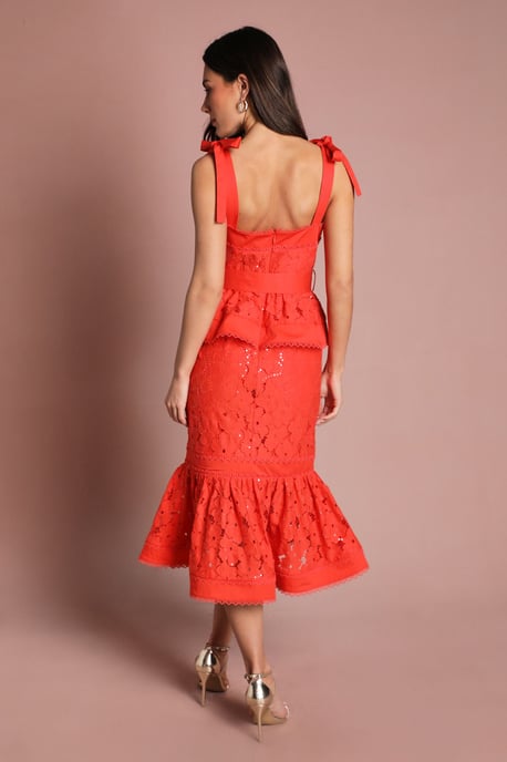 Sequin Lace Midi Dress - Image 3