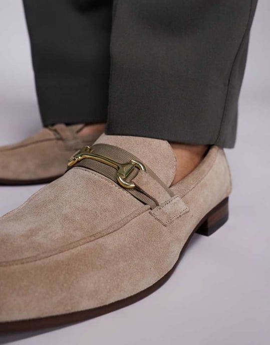 Walk London Capri trim loafer i stensamsuede - Image 2