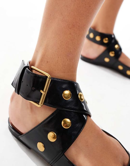 ASOS DESIGN Light studded ballet in black - Image 4