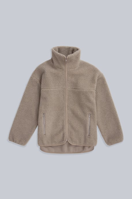 'Anna' Women's Fleece Sweater Full Zip Warm Cosy Jacket Beige - Image 3