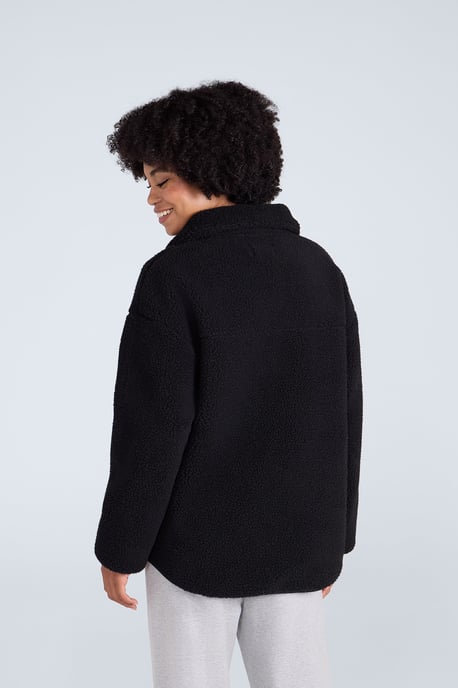 'Anna' Women's Fleece Sweater Full Zip Warm Cosy Jacket Black - Image 4