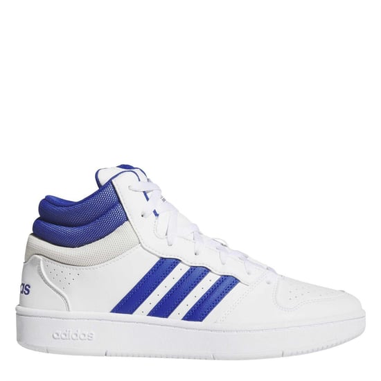 Men's adidas Hoops Mid Canvas Hi Top Sneakers in wht/blu/Orbgry - Image 1