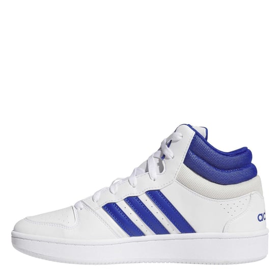 Men's adidas Hoops Mid Canvas Hi Top Sneakers in wht/blu/Orbgry - Image 2