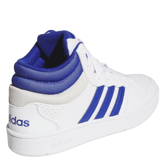 Men's adidas Hoops Mid Canvas Hi Top Sneakers in wht/blu/Orbgry - Image 4