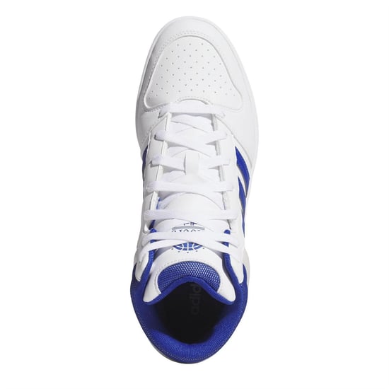 Men's adidas Hoops Mid Canvas Hi Top Sneakers in wht/blu/Orbgry - Image 5