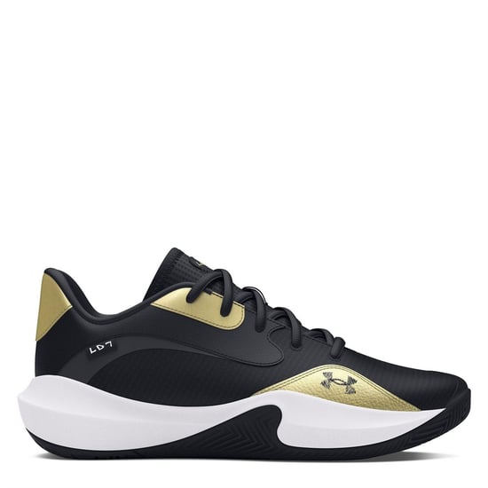 Men's Under Armour UA Lockdown 7 Low Top Basketball Sneakers in Black - Image 1