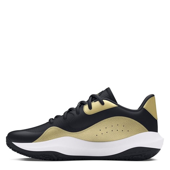 Men's Under Armour UA Lockdown 7 Low Top Basketball Sneakers in Black - Image 2
