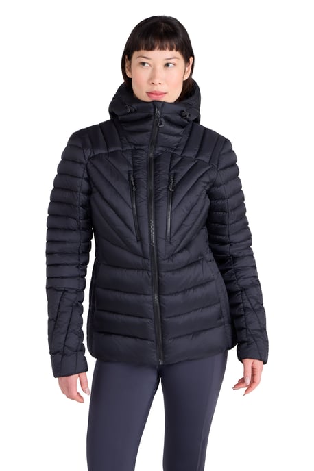 'Sky' Women's Padded Jacket with Chin Guard & Adjustable Hoodie Warm Coat Black - Image 1