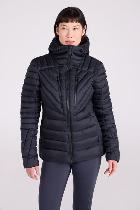 'Sky' Women's Padded Jacket with Chin Guard & Adjustable Hoodie Warm Coat Black - Image 2