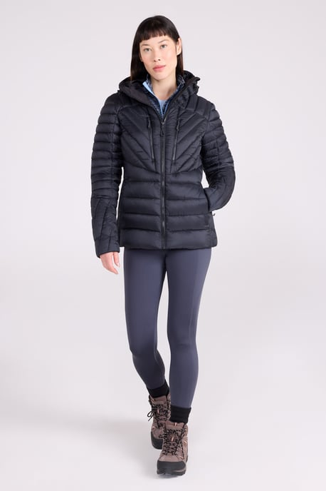 'Sky' Women's Padded Jacket with Chin Guard & Adjustable Hoodie Warm Coat Black - Image 3