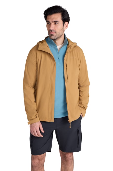 'Retreat' Men's Packable Softshell Jacket Water Resistant Coat Tan - Image 1