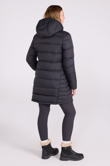 'Stratus' Women's Extreme Down Jacket Water Resistant Long Puffer Winter Coat Black - Image 5