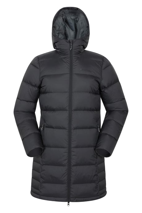 'Stratus' Women's Extreme Down Jacket Water Resistant Long Puffer Winter Coat Black - Image 6