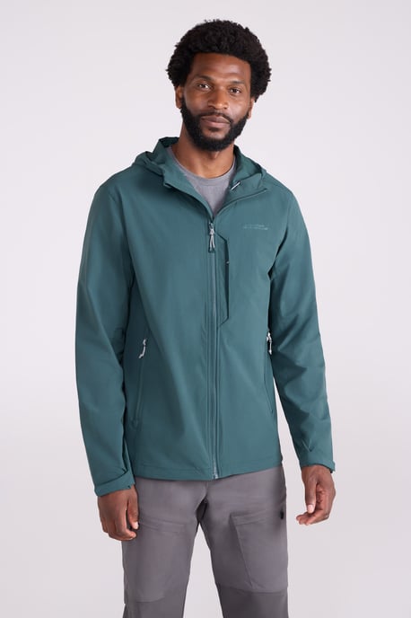 'Retreat' Men's Packable Softshell Jacket Water Resistant Coat Green - Image 1