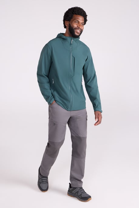 'Retreat' Men's Packable Softshell Jacket Water Resistant Coat Green - Image 3