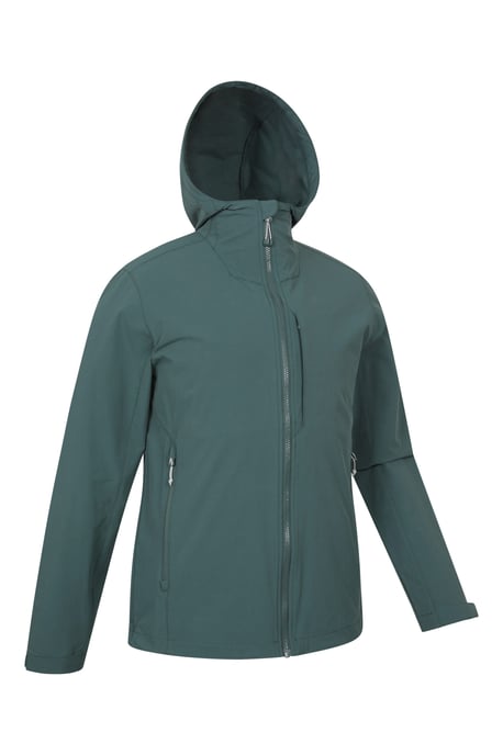 'Retreat' Men's Packable Softshell Jacket Water Resistant Coat Green - Image 4