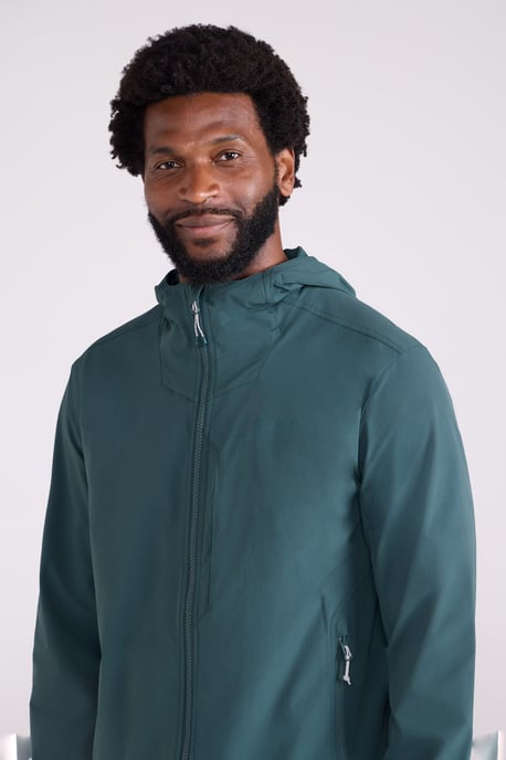 'Retreat' Men's Packable Softshell Jacket Water Resistant Coat Green - Image 5
