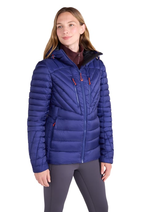 'Sky' Women's Padded Jacket with Chin Guard & Adjustable Hoodie Warm Coat Medium Blue - Image 1