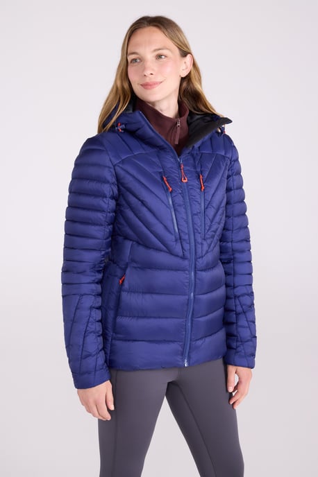 'Sky' Women's Padded Jacket with Chin Guard & Adjustable Hoodie Warm Coat Medium Blue - Image 2