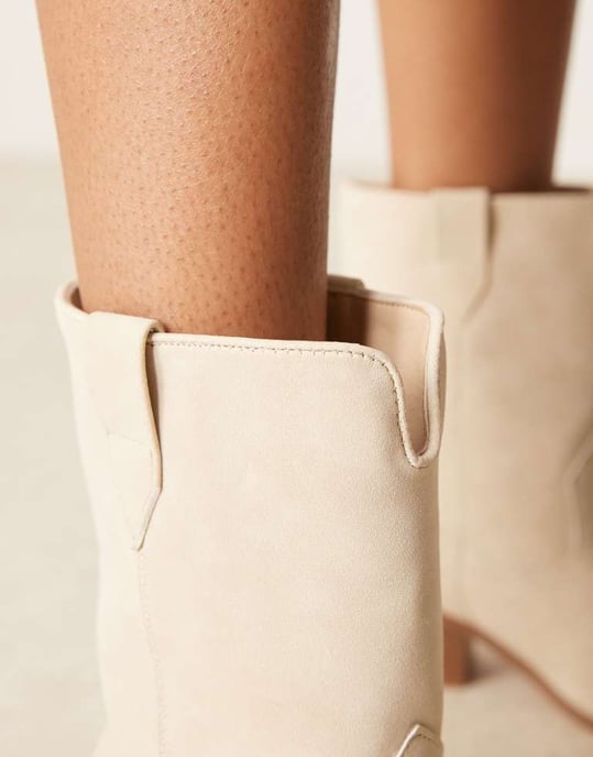 Glamorösa västerländska ankelboots i tvättad rosa - Image 3
