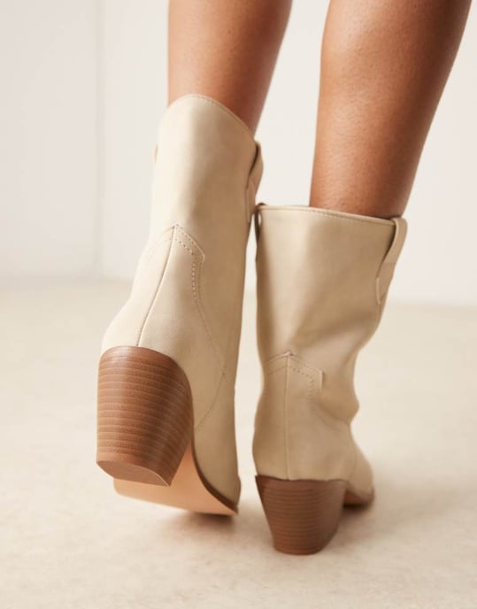 Glamorösa västerländska ankelboots i tvättad rosa - Image 4