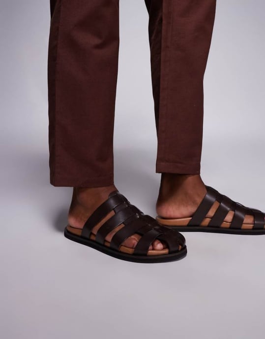 ASOS DESIGN mule-sandaler i brunt läder - Image 1