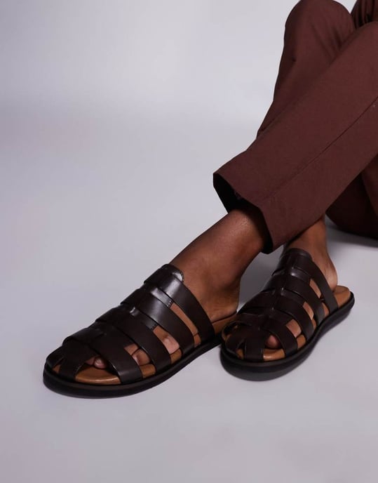 ASOS DESIGN mule-sandaler i brunt läder - Image 2