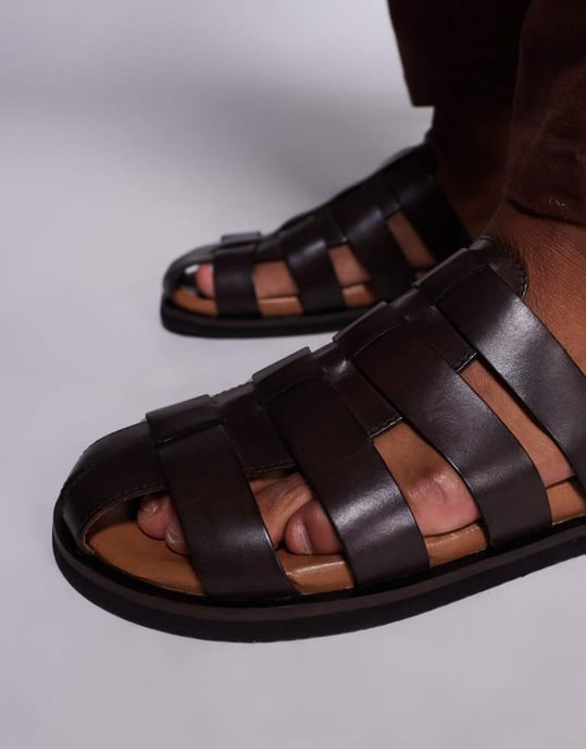 ASOS DESIGN mule-sandaler i brunt läder - Image 4